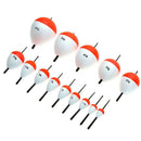 14Pcs Fishing Floats Fishing Accessory with White Red Sticks P3E1