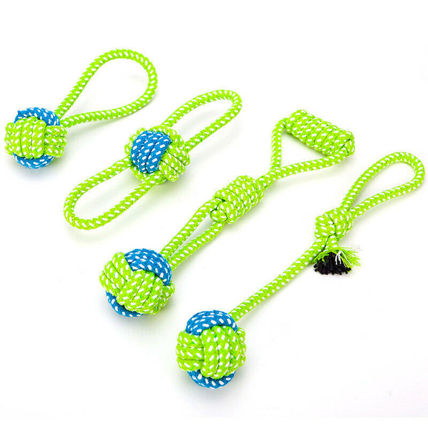 8Pcs Pet Dogs Rope Toys Cotton Knot Puppy Safe Chewing Teething Toys Teeth  M7J5