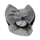 Black White Color Stripe Bow Deco Net Hairspray Hair clip