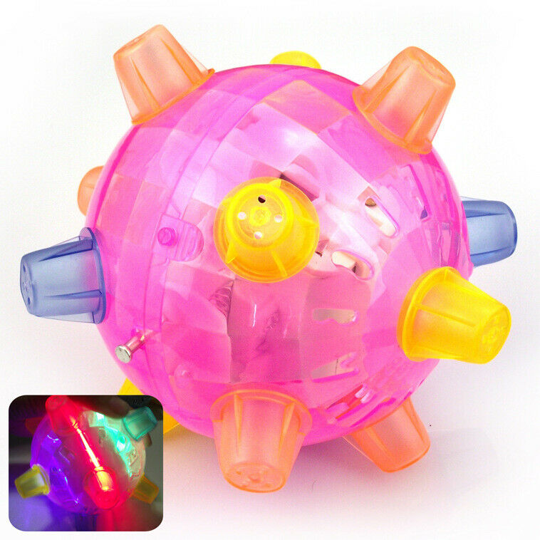 Interactive Jumping Ball For Dog Colorful LED Light Music Flashing Bouncing