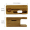 Bamboo Wood Charging Station Charger Dock Stand Holder For  Watch iPhone_3C