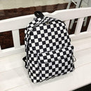 Plaid Pattern Backpacks Canvas Shoulder Bag Anti-theft Pack for Men and Women