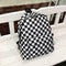Plaid Pattern Backpacks Canvas Shoulder Bag Anti-theft Pack for Men and Women