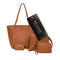 4pcs Women PU Leather Handbag Shoulder Bag Clutch Bag Card Holder(Brown)