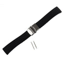 Black Silicone Rubber Watch Straps Watch Strap folding clasp Waterproof tap