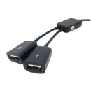 Dual Micro USB OTG Hub Host Adapter Cable for Tablet PC and Smart Phone