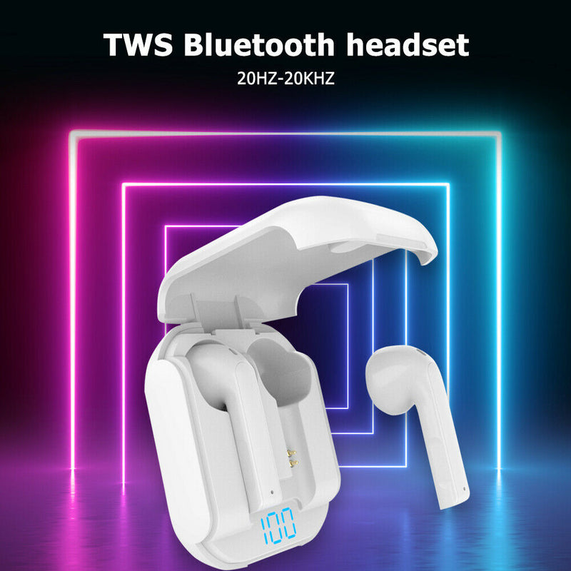 JC-16 TWS Bluetooth Earbuds with Mic Digital Display Charging Case (White)