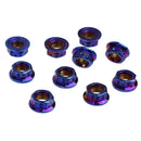 Titanium Nuts M6 Flange Nut Screws Bolts Motorcycle Bicycle Insert Lock N^