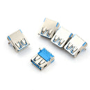 5Pcs USB 3.0 Type A Female Right Angle 9Pin DIP Socket PCB Solder Connector 3C