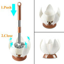 Modern Design Toilet Brush and Holder, Automatic Opening and Closing Lotus  X6W4