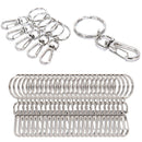 10X 25mm Keyring Ripple Lobster Clasp Keychain Short Chain Split Ring DIY F Hn