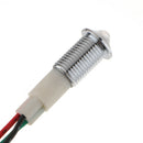 8mm 12V LED Metal Indicator Low Arched Light Lamp with Wire Red & Green Light