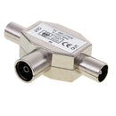 Universal 2Pcs 2 Way TV Aerial Splitter Coaxial Signal 1 Female To 2 Male