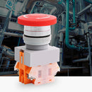 4Pcs Self-Locking Emergency Stop Mushroom Push Button Switch Red LAY37-01ZS