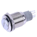 16mm 12V Red LED Momentary Push Button Metal Switch Car Boat Speakers Horn