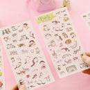 6Cute Scrapbooking Cat Craft Portable Album Diary Calendar lovely Label. St A6W2