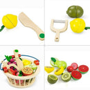 Children'S Wooden Magnetic Cut Fruit And Vegetables Baby Cut And Cut Home K