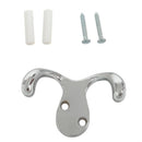 Bright chrome Interior Decor Double Prong Robe Hook Y2Y5