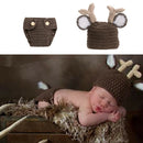 Newborn Baby Girls Boys Crochet Knit Costume Photography Props Outfits Deer