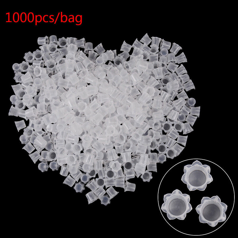 1000pcs 13mm Plastic Tattoo Hexagonal lace Ink Cups Caps Holder Pigment Suppl BX