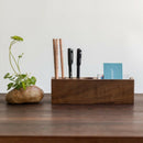 Wooden Black Walnut Card Holder Cell Phone Business Card Storage Box Deskto S2N9