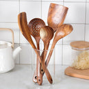 Wooden Spoons, Wooden Spoons for Cooking, 5-Piece Reusable Wood Kitchen Ute
