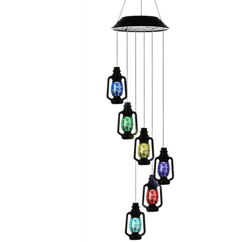 Changing Solar Powered Lanterns Wind Chime Wind Mobile LED Light, Gzero Spi F5J2