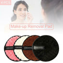 4PCS Reusable Cleansing Cloth Pads Makeup Remover Towel Face Cleaner Plush puff
