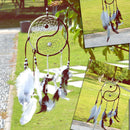 Taiji Dream Catcher with feather wall or car hanging #A decoration ornament #gib
