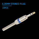 10pcs 6.35mm Stereo Amplifier Microphone Plug Jack Stereo Audio Connector A