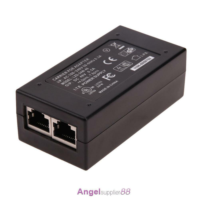 48V 0.5A 24W Desktop POE Power Injector Ethernet Adapter Surveillance CCTV