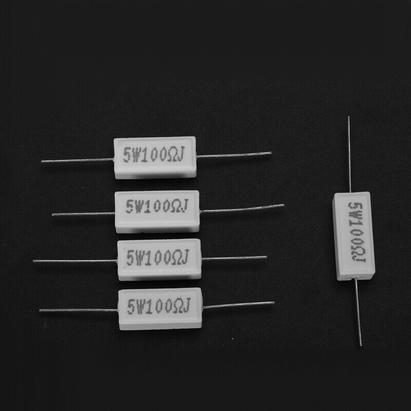 10x Wirewound Ceramic Cement Resistors 100 Ohm 5W Watt 5% R8I9