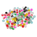 100 Pieces Colorful Round Beads,8mm Glass Crackle Czech Spacer Loose Beads