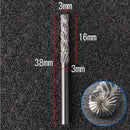 5 Pieces Tungsten Carbide Rotary Point Burrs Die Grander Double-groove