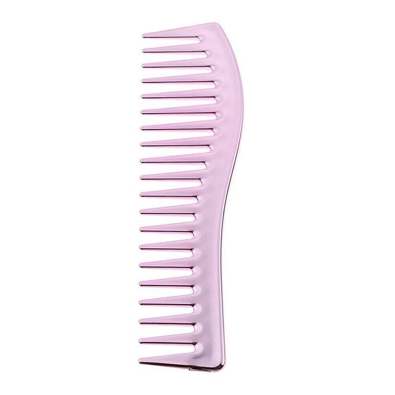 Electroplating Hairdressing Comb Hair Brush Large Wide Tooth Combs (Pink) A