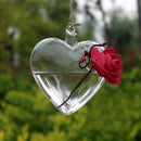 Heart Shaped Glass Hanging Vase Bottle Terrarium Container Plant Flower Tab X8A7