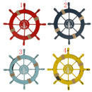 11'' Nautical Beach Wooden Ship Steering Wheel Bedroom Wall Decor Dark Blue