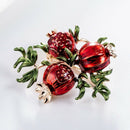 5X(Enamel Oil Drop Pomegranate Flowers Charm Pendant For Brooch Jewelry Di E1G2)