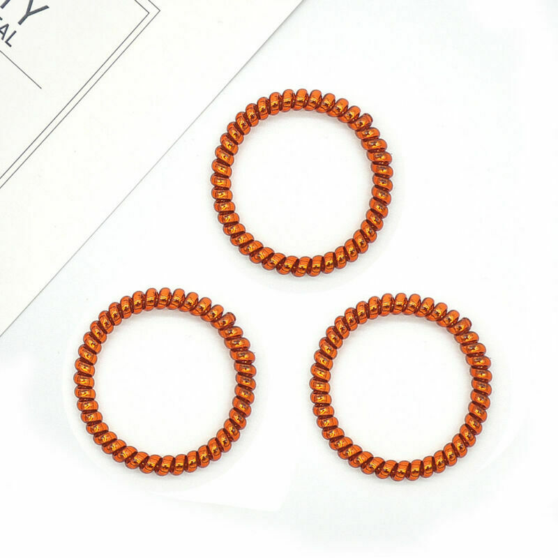12PCS/Set Rubber Telephone Wire Hair Ties Spiral Hair Head Elastic Bands Ring