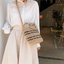 Fashion Round Straw Shoulder Bags Summer Style Women Rattan Crossbody Bags