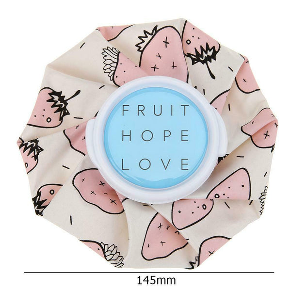 Cold Hot Water Bag Reusable Ice Bag Cup Therapy Pain Relief (Strawberry)