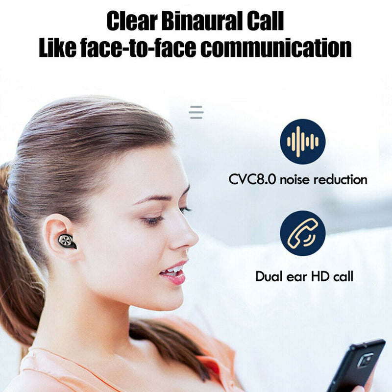 F9-12 Bluetooth Earphones Power Display Touch Microphone In-Ear Headset w/ Rope