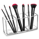 3 Holes Transparent Acrylic Makeup Brush Tool Storage Box Case Holder Deluxe