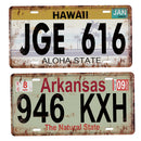 2Pc Retro Bar Garage Wall Decor License Plate Metal Sign JGE 616 E & 946 KXH