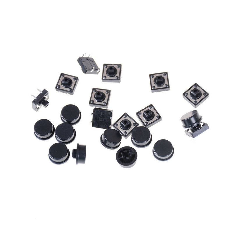 10pcs Momentary Tact Tactile Push Button Switch 12x12x12mm 4 Pin Cap  Gw