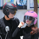 Flip Up Motorcycle Helmets Dual Visor Sun Shield Open Face Helmet Black