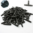 100Pc Plastic Tee joint Hoses Coupling Connector Irrigation Drip System 4 QAR