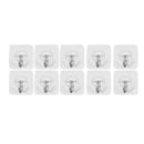 10 Packs Reusable Adhesive Hooks,Transparent Heavy Duty Wall Hooks with No