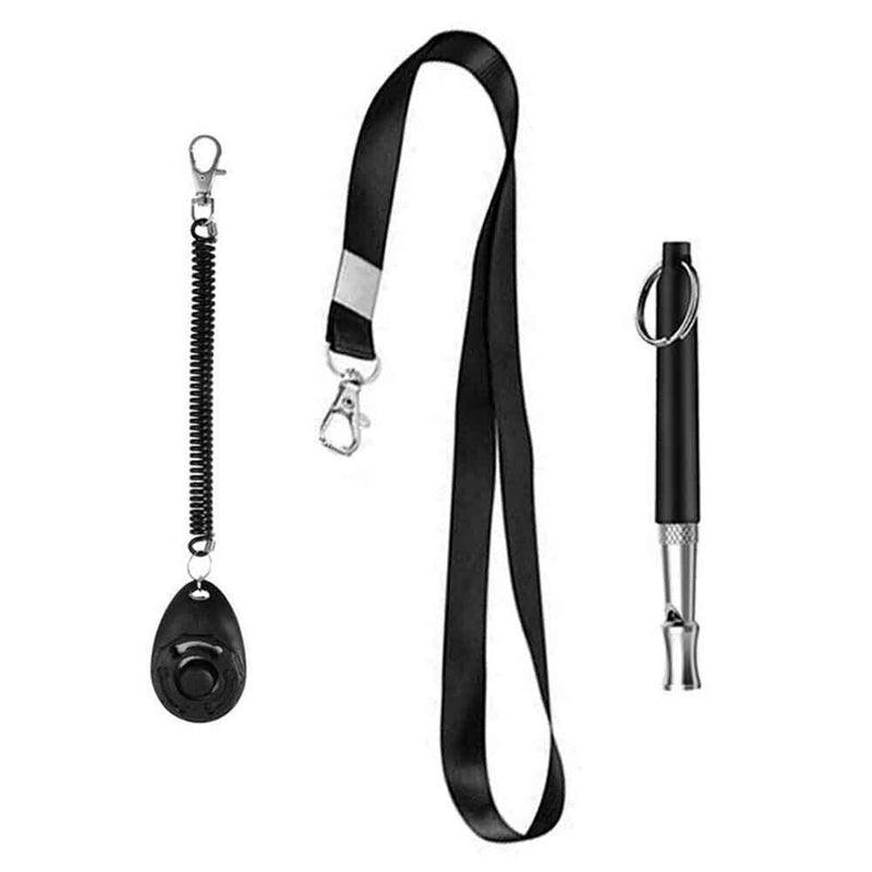 Dog Whistle Set Copper Adjustable Pitch Pet Training Clicker Silent Bark Control