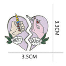 2Pcs/Set BEST BUDS Enamel Brooch Pins Friends Gift Badge Heart Pin BDAUA Gw